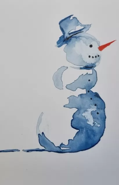 Schneemann in Aquarell