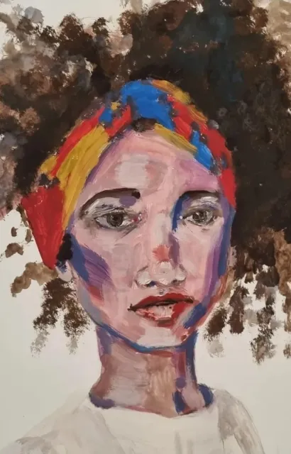 Frau in Gouache 