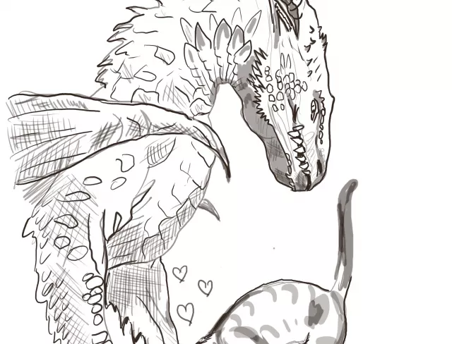 Drache und Katze