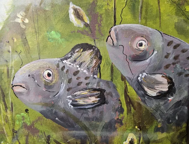 Mädchen mit Fischen