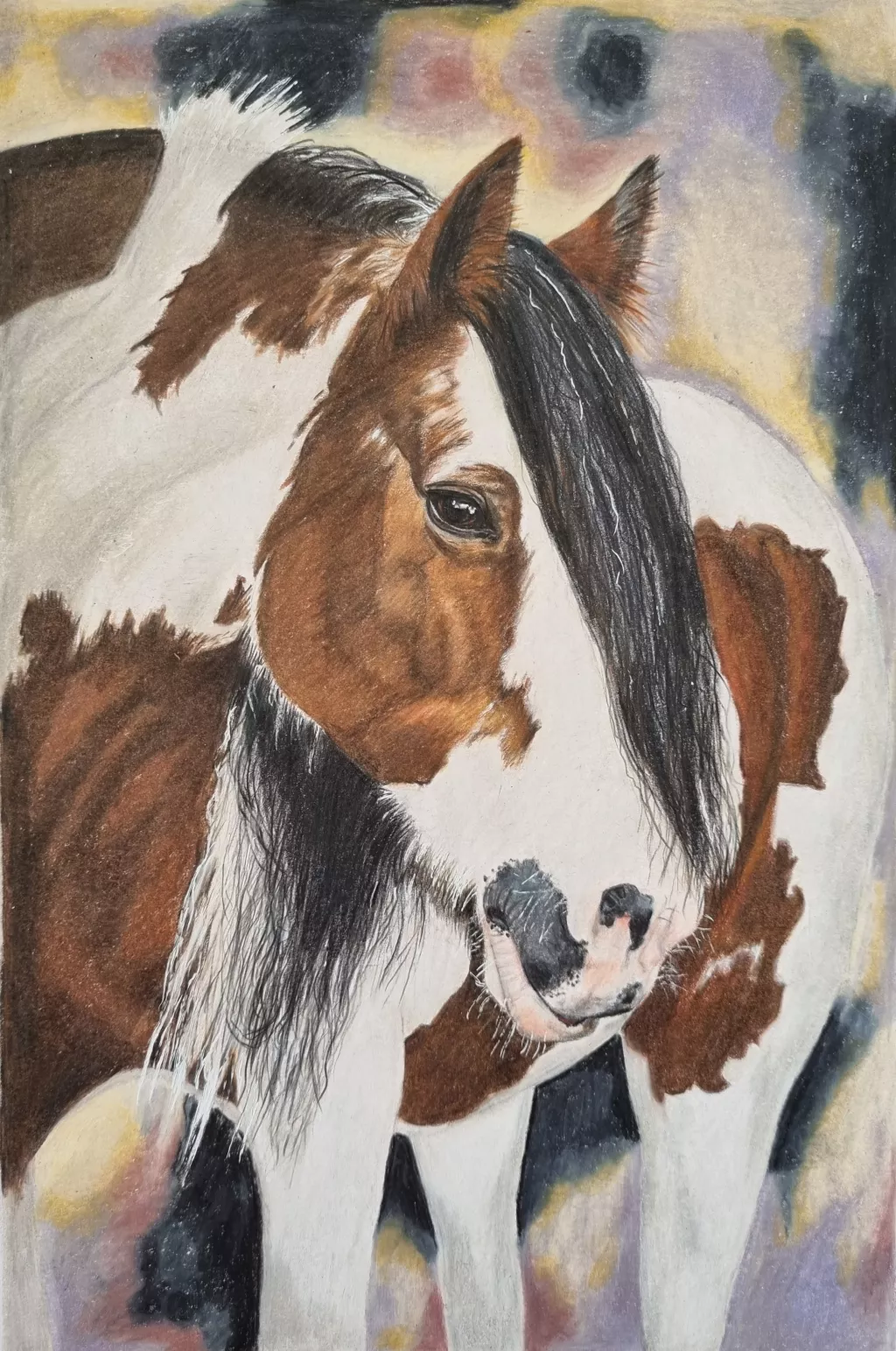 Buntstiftezeichnung "Pferd"