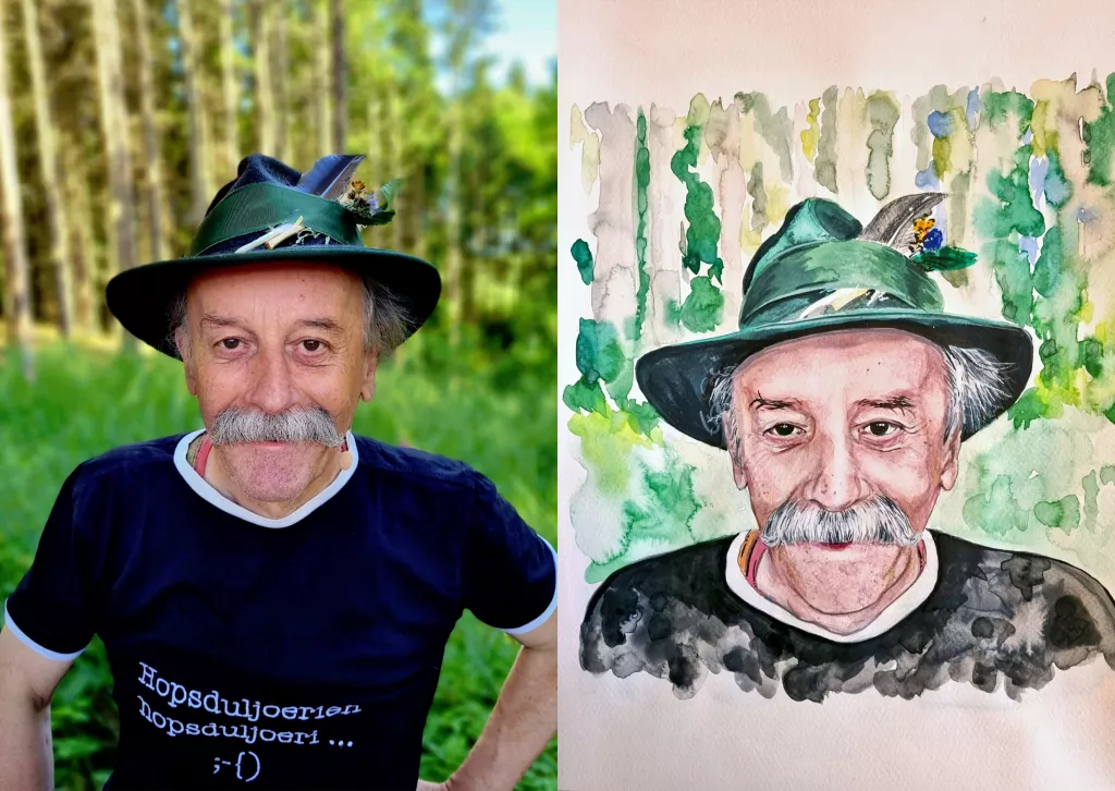 Aquarell von Helmut Wittmann: Fotovorlage und Umsetzung