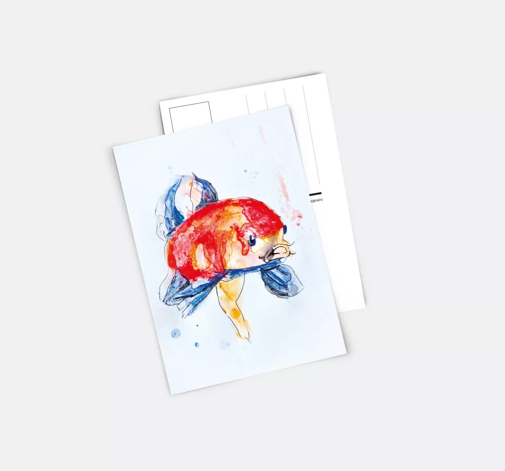 Postkarte Aquarell "Fisch"