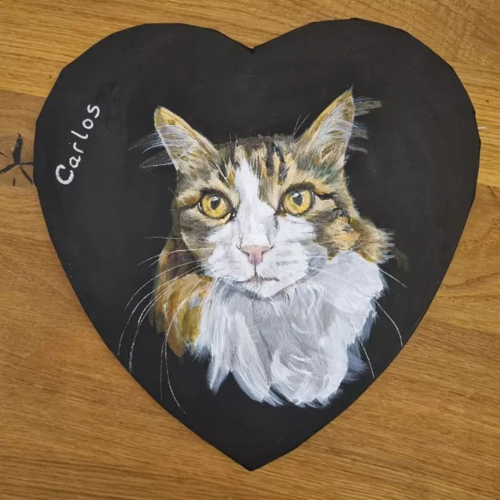Tierportrait Acryl Herzrahmen