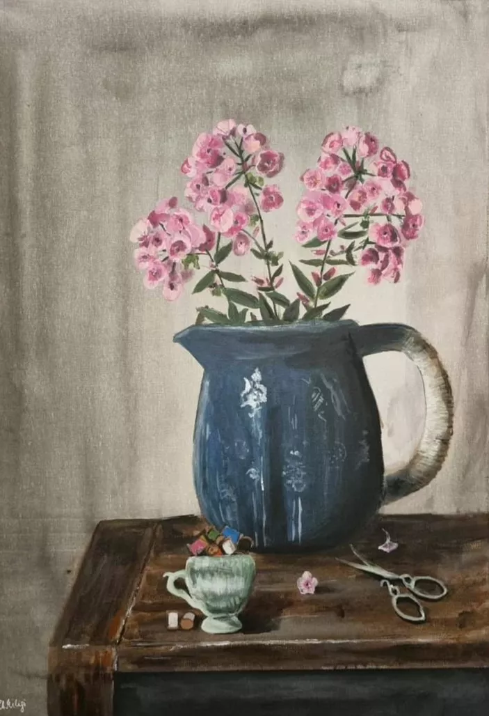 Stilleben rosa Blüten